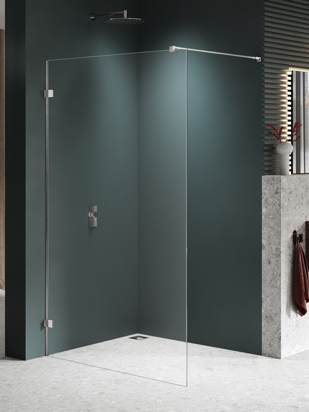 New Trendy Avexa Nickel Brushed perete cabină de duș walk-in 120 cm periat/sticla transparentă EXK-8641