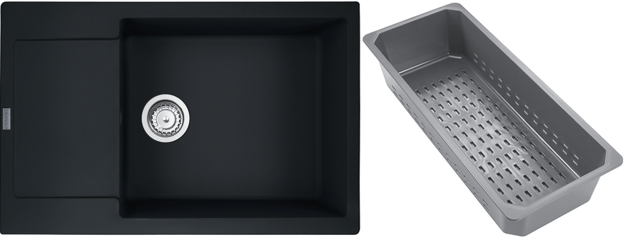 Franke Maris chiuvetă din granit cu inserție de scurgere 78x50 cm negru 114.0741.976