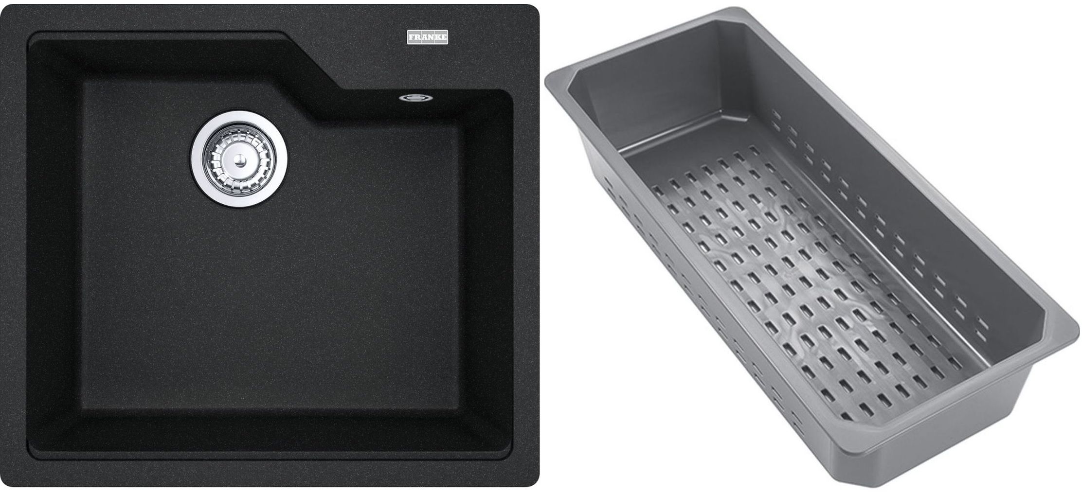 Franke Urban chiuvetă din granit cu inserție de scurgere 56x50 cm negru 114.0741.981