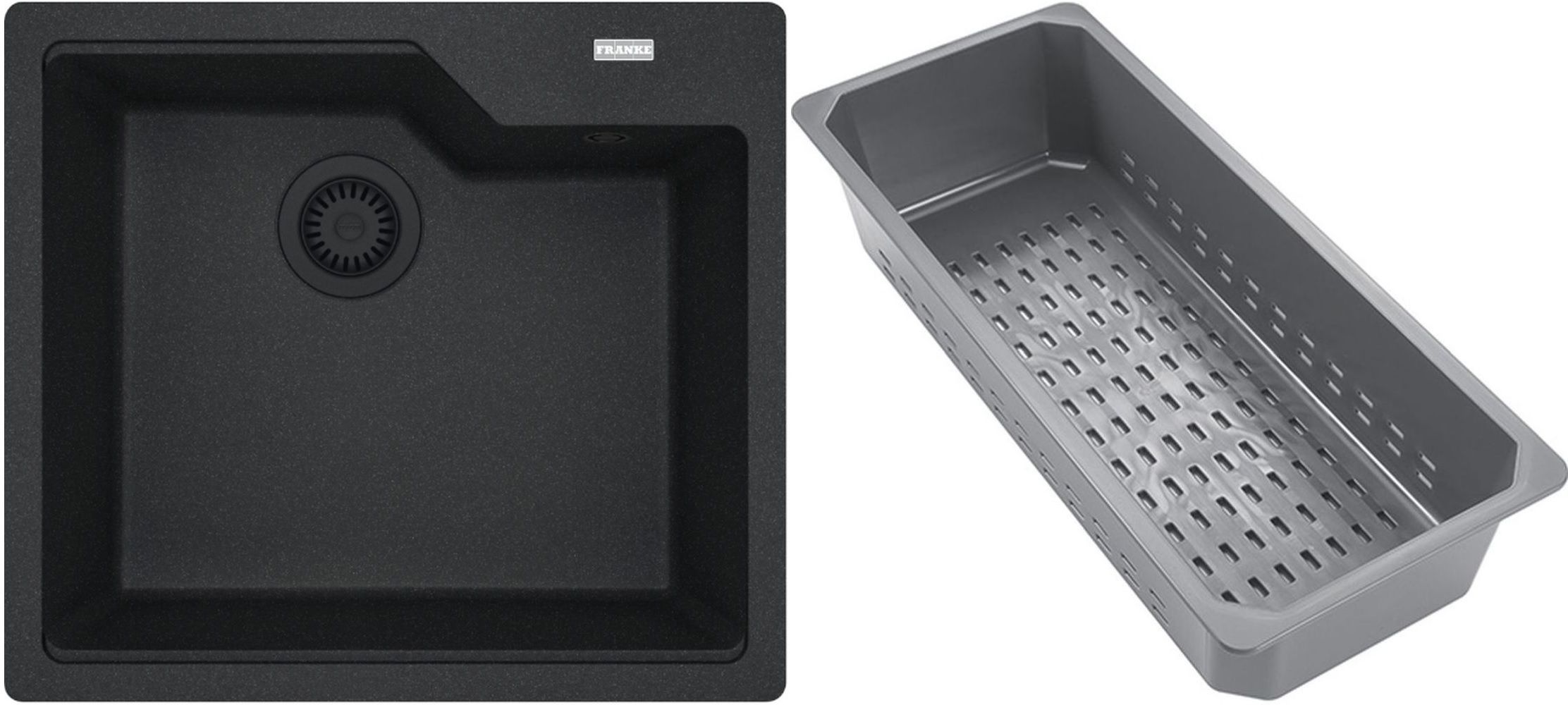 Franke Urban chiuvetă din granit cu inserție de scurgere 56x50 cm gri/grafit/onix 114.0743.096