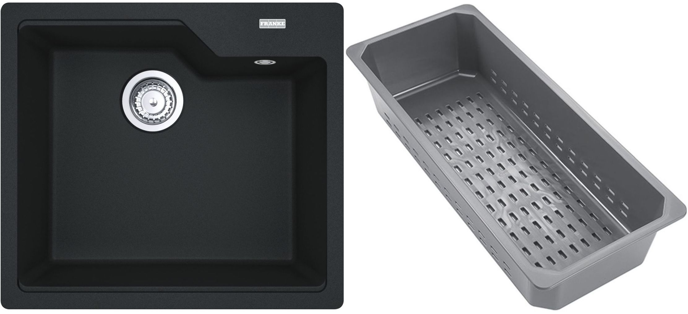 Franke Urban chiuvetă din granit cu inserție de scurgere 56x50 cm gri/grafit/onix 114.0741.980