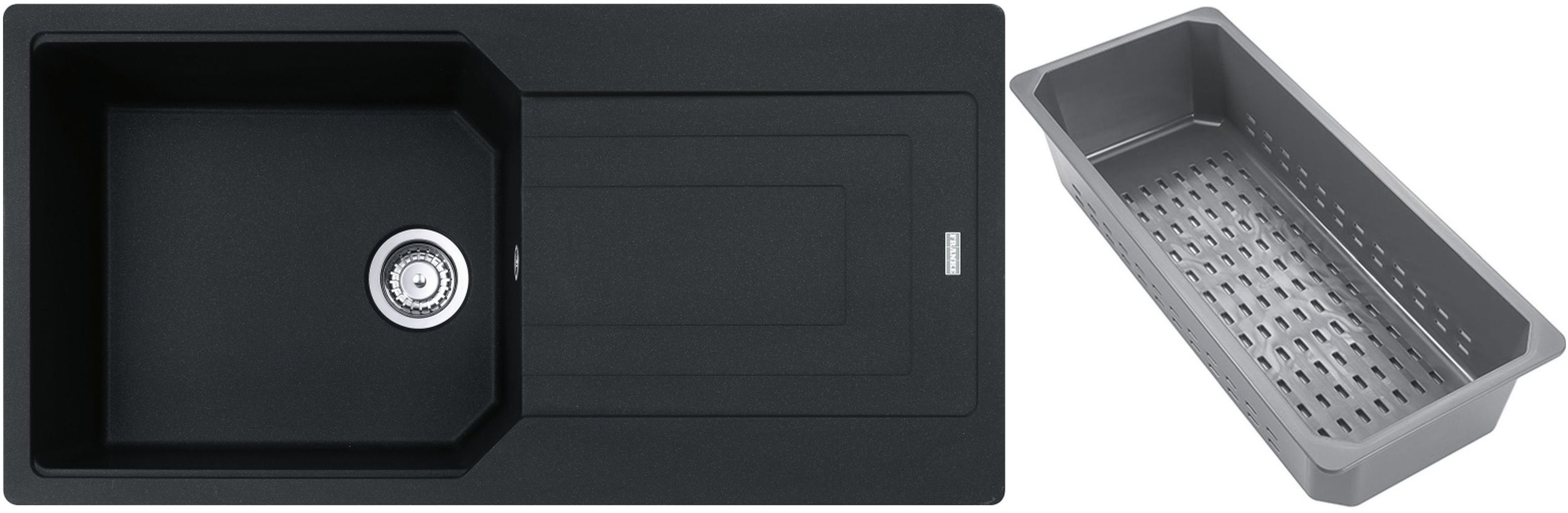 Franke Urban chiuvetă din granit cu inserție de scurgere 100x50 cm gri/grafit/onix 114.0743.079