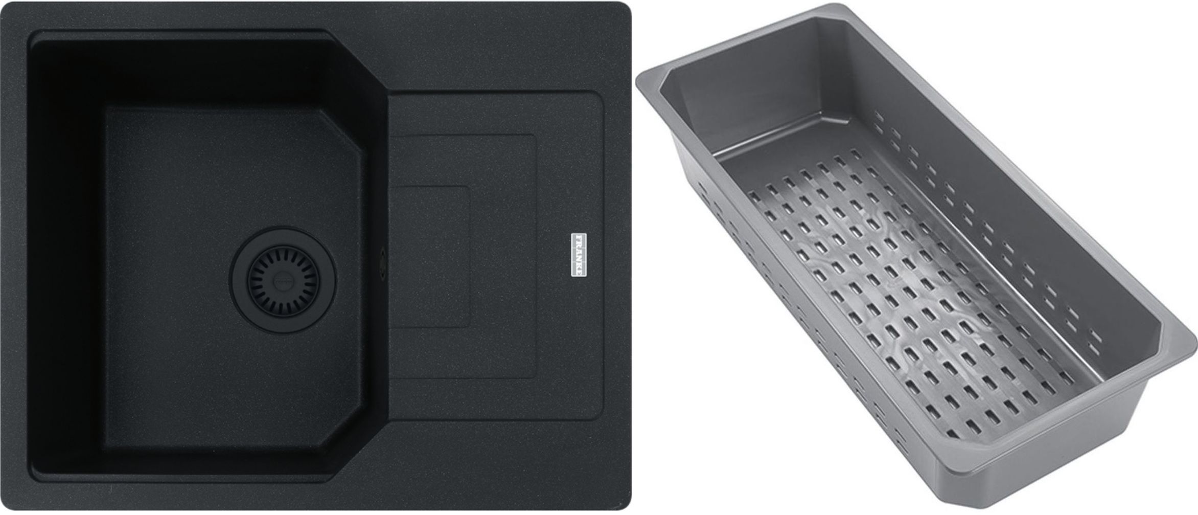 Franke Urban chiuvetă din granit cu inserție de scurgere 62x50 cm gri/grafit/onix 114.0743.097