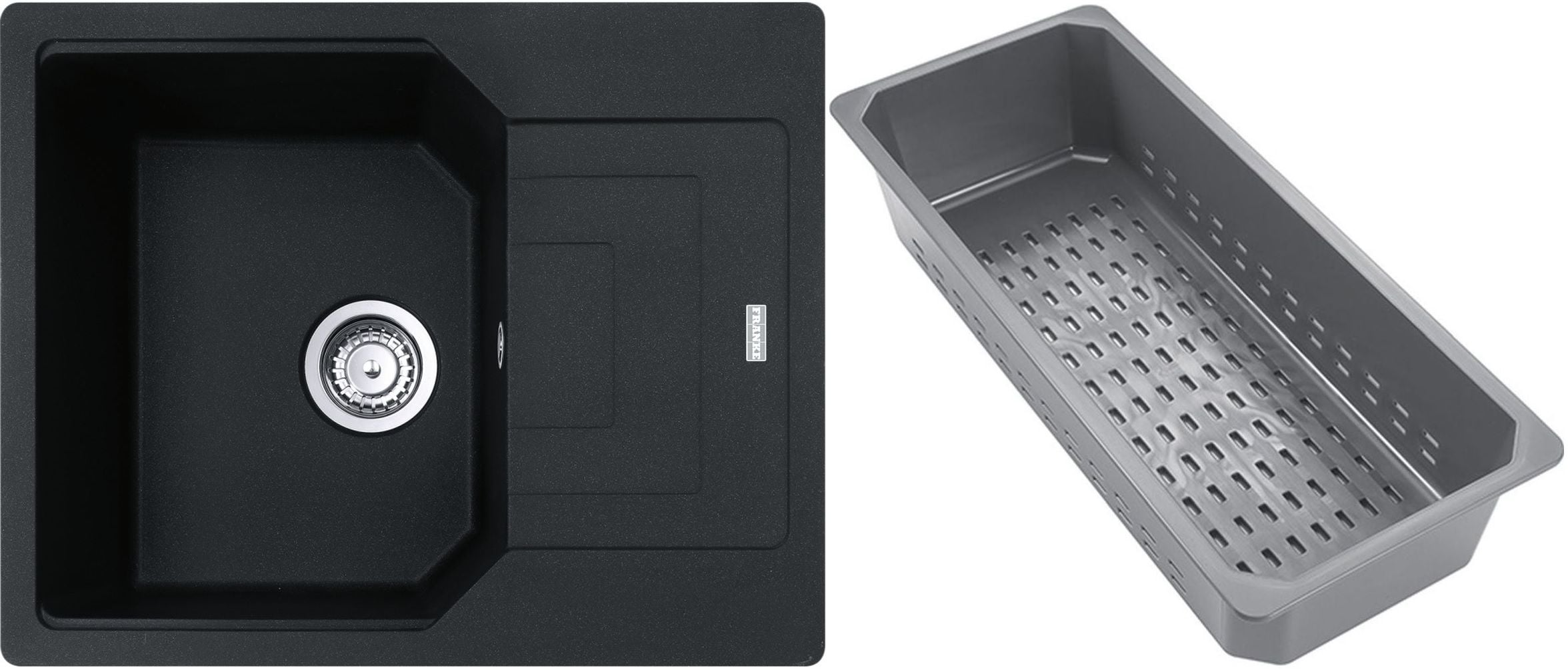 Franke Urban chiuvetă din granit cu inserție de scurgere 62x50 cm gri/grafit/onix 114.0741.985