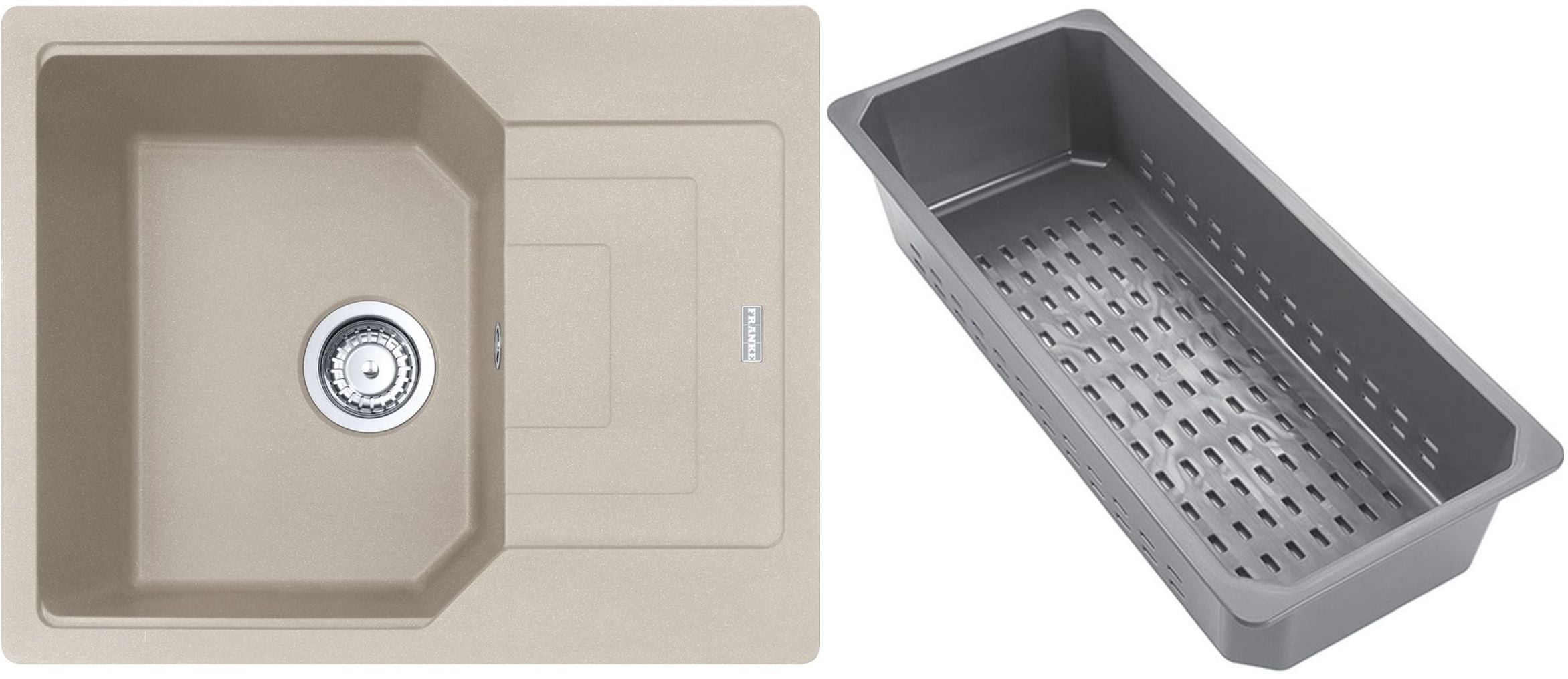 Franke Urban chiuvetă din granit cu inserție de scurgere 62x50 cm bej 114.0741.983