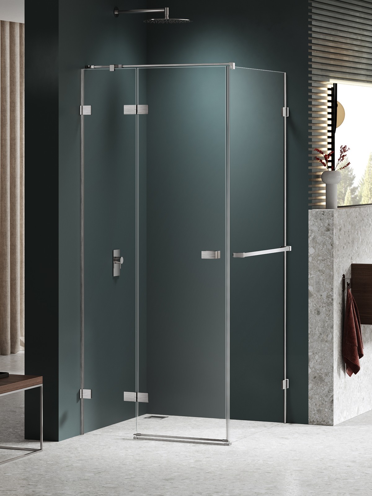 New Trendy Avexa Nickel Brushed cabină de duș 100x100 cm pătrat periat/sticlă transparentă EXK-8671