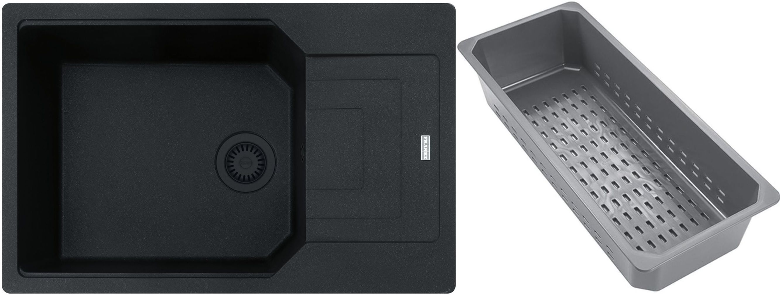Franke Urban chiuvetă din granit cu inserție de scurgere 78x50 cm negru 114.0743.100