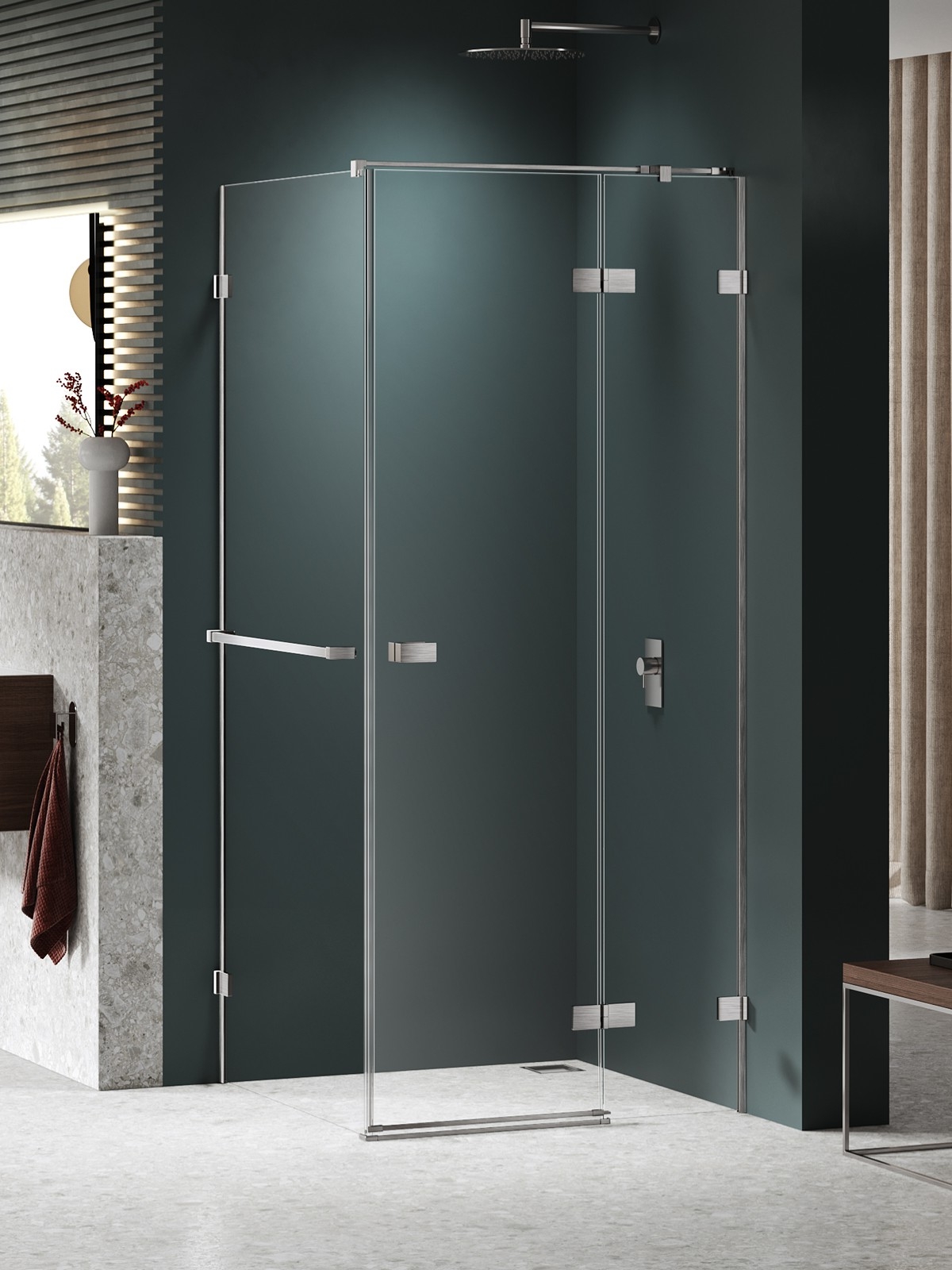 New Trendy Avexa Nickel Brushed cabină de duș 80x80 cm pătrat periat/sticlă transparentă EXK-8687