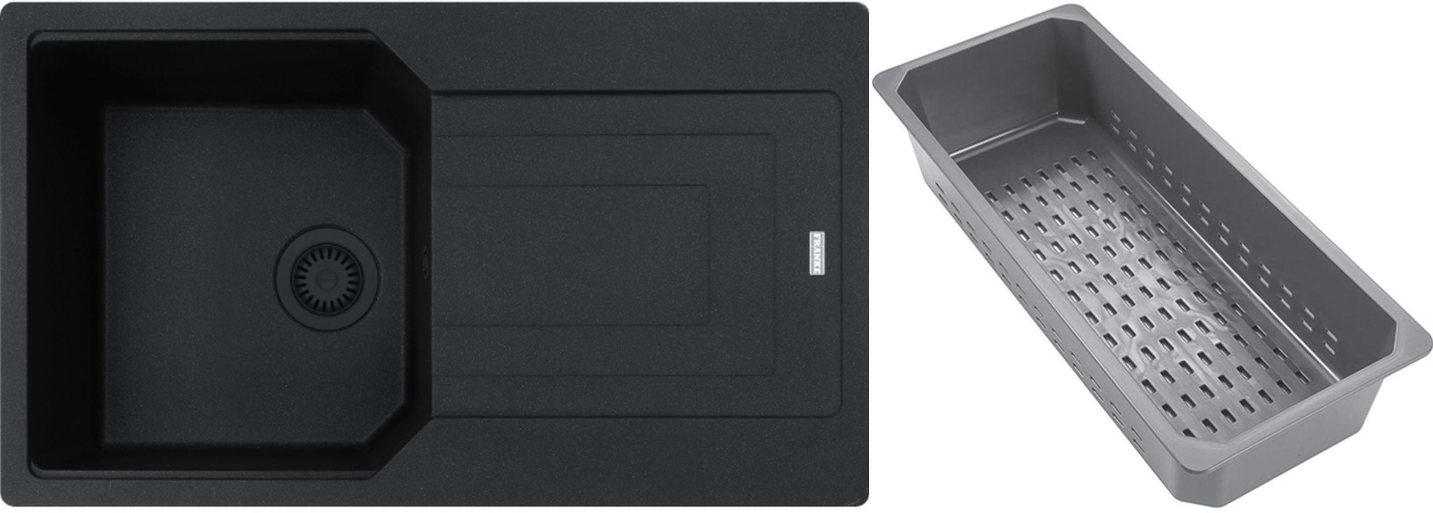 Franke Urban chiuvetă din granit cu inserție de scurgere 86x50 cm gri/grafit/onix 114.0743.101