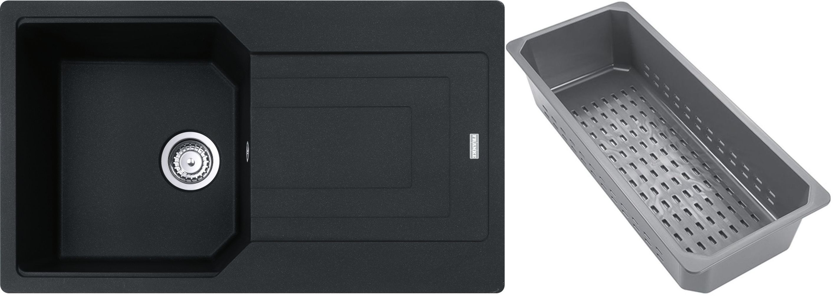 Franke Urban chiuvetă din granit cu inserție de scurgere 86x50 cm gri/grafit/onix 114.0743.078