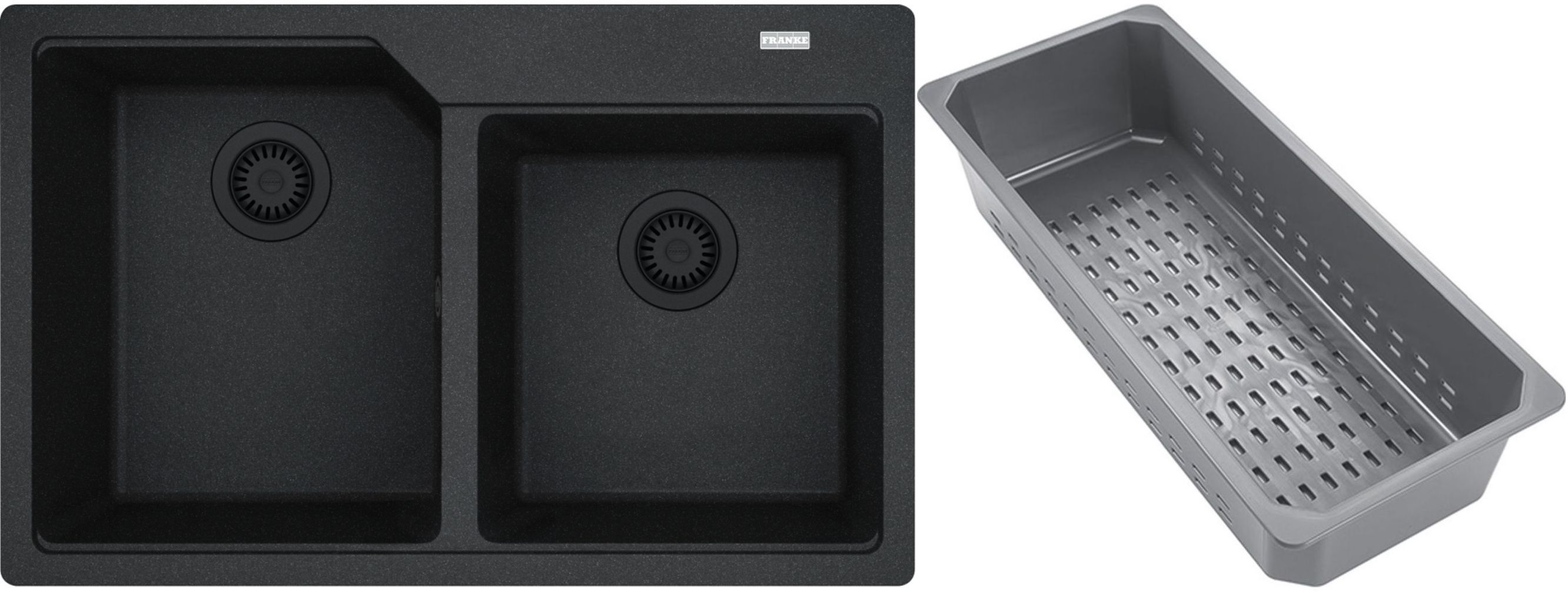 Franke Urban chiuvetă din granit cu inserție de scurgere 78x50 cm gri/grafit/onix 114.0743.105