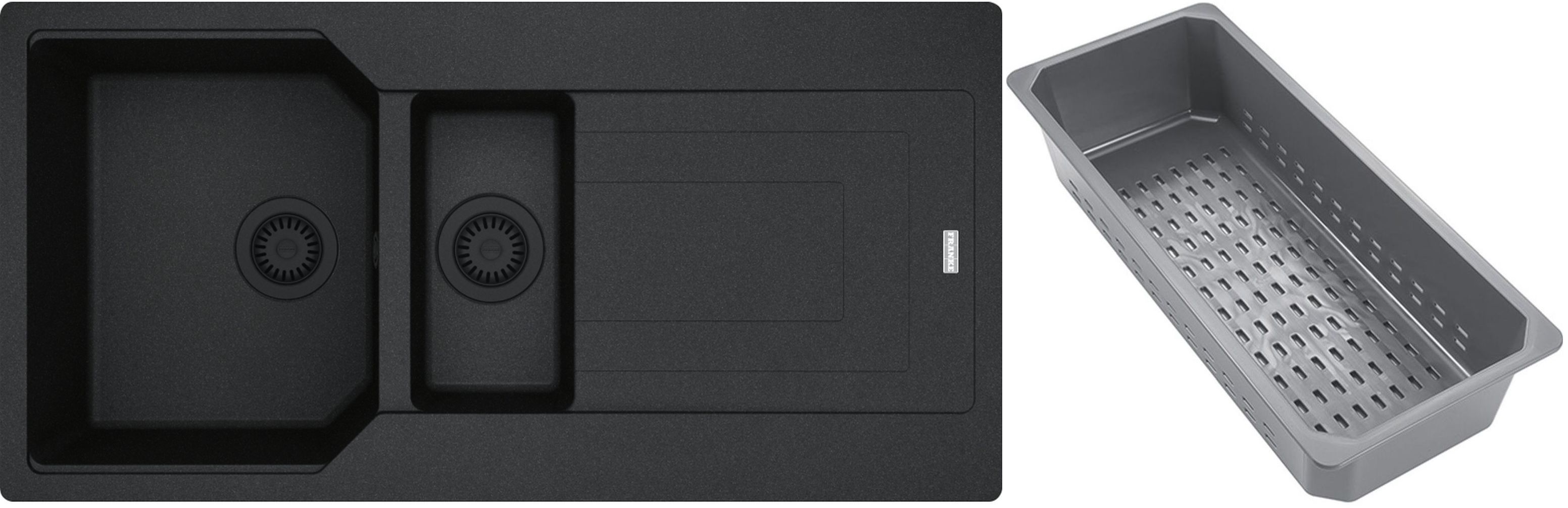 Franke Urban chiuvetă din granit cu inserție de scurgere 100x50 cm gri/grafit/onix 114.0743.104