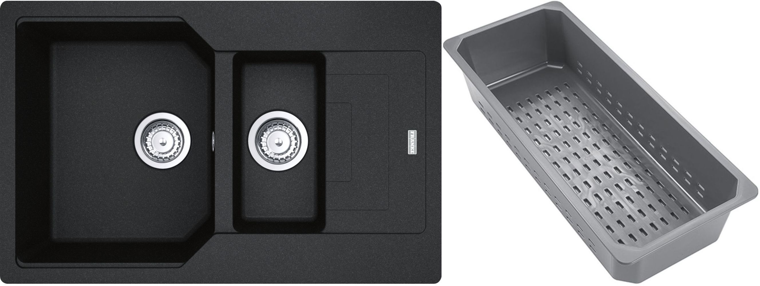 Franke Urban chiuvetă din granit cu inserție de scurgere 78x50 cm gri/grafit/onix 114.0743.080