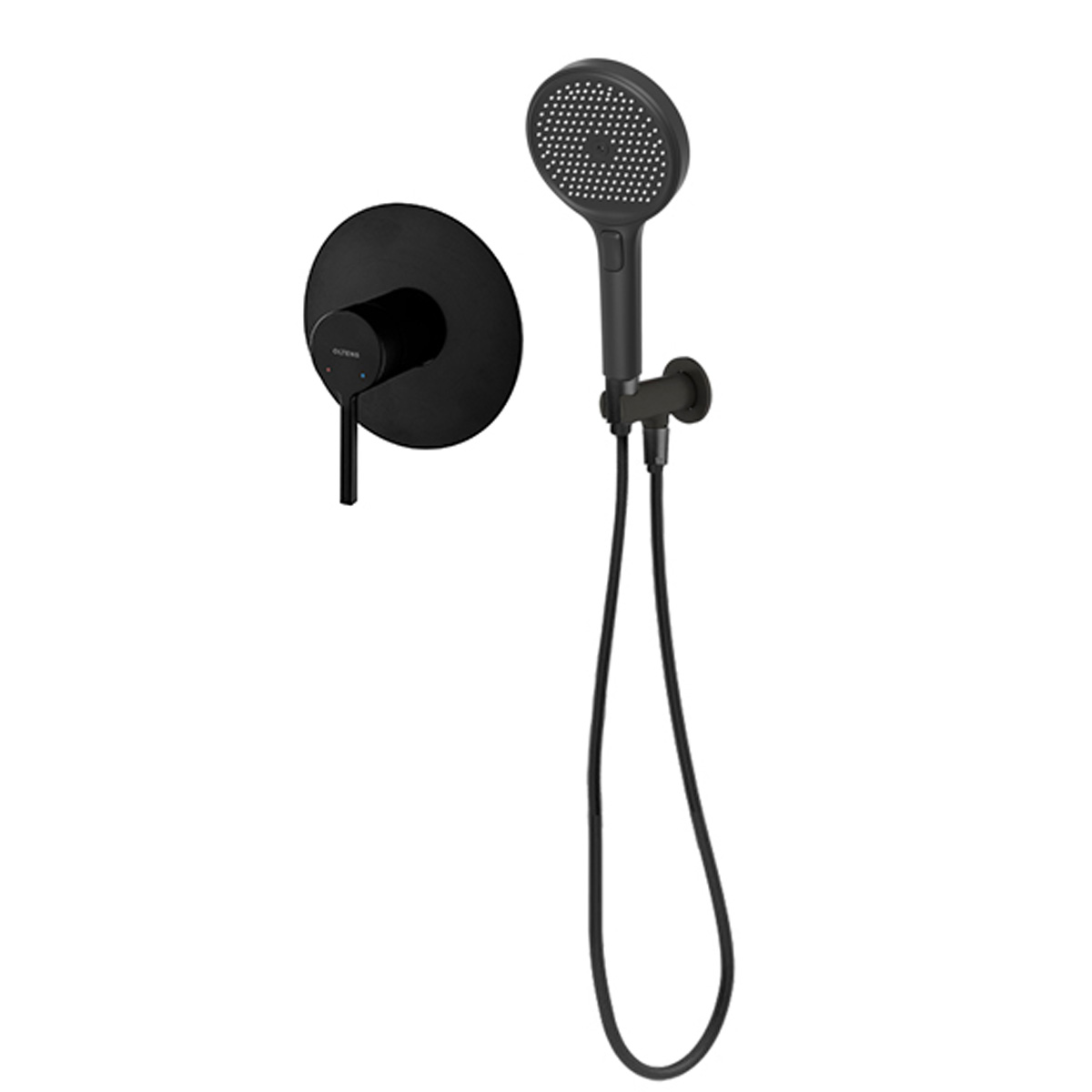 Set baterie de duș Oltens Rann 33107300, duș de mână Oltens Luva EasyClick 37109300, 39304300, 37200300