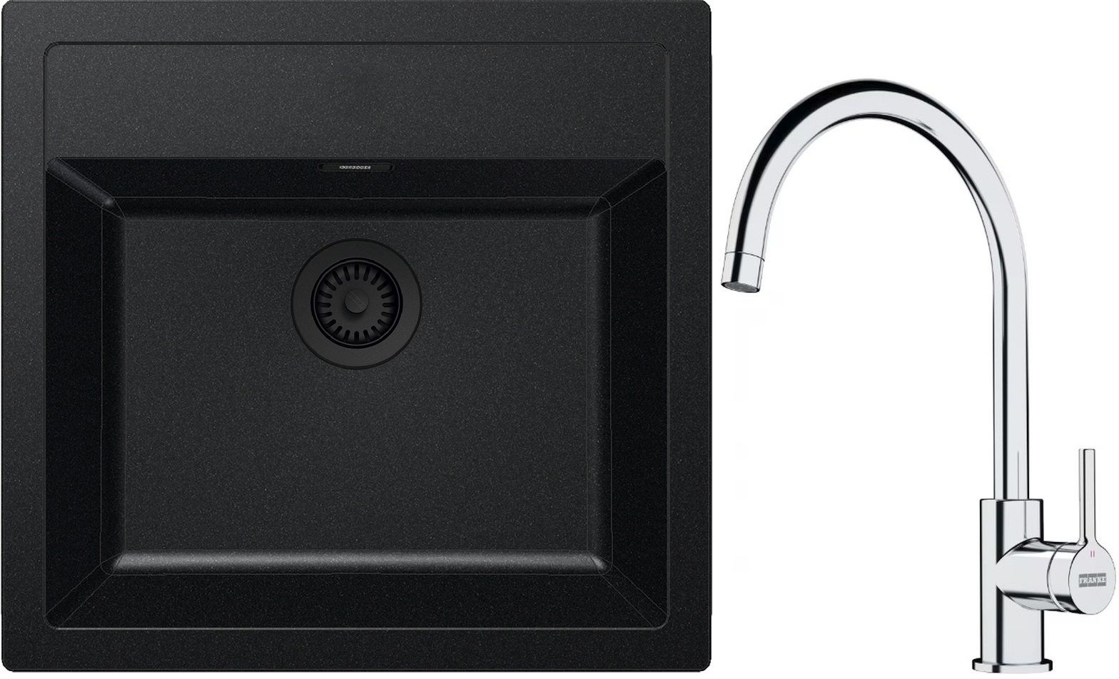 Set chiuvetă tectonite Franke Sirius SID 143.0702.425, baterie bucătărie Franke Lina 115.0693.228