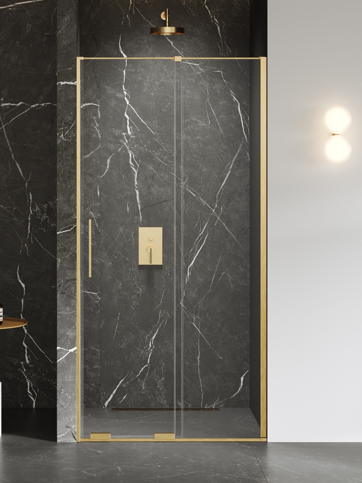 New Trendy Smart Gold Brushed uși de duș 150 cm culisantă auriu periat/sticlă transparentă EXK-7506