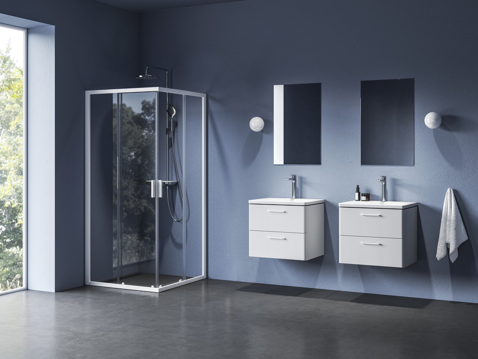 Ravak Blix II cabină de duș 80x80 cm pătrat alb mat/sticlă transparentă 1LM40E00Z1