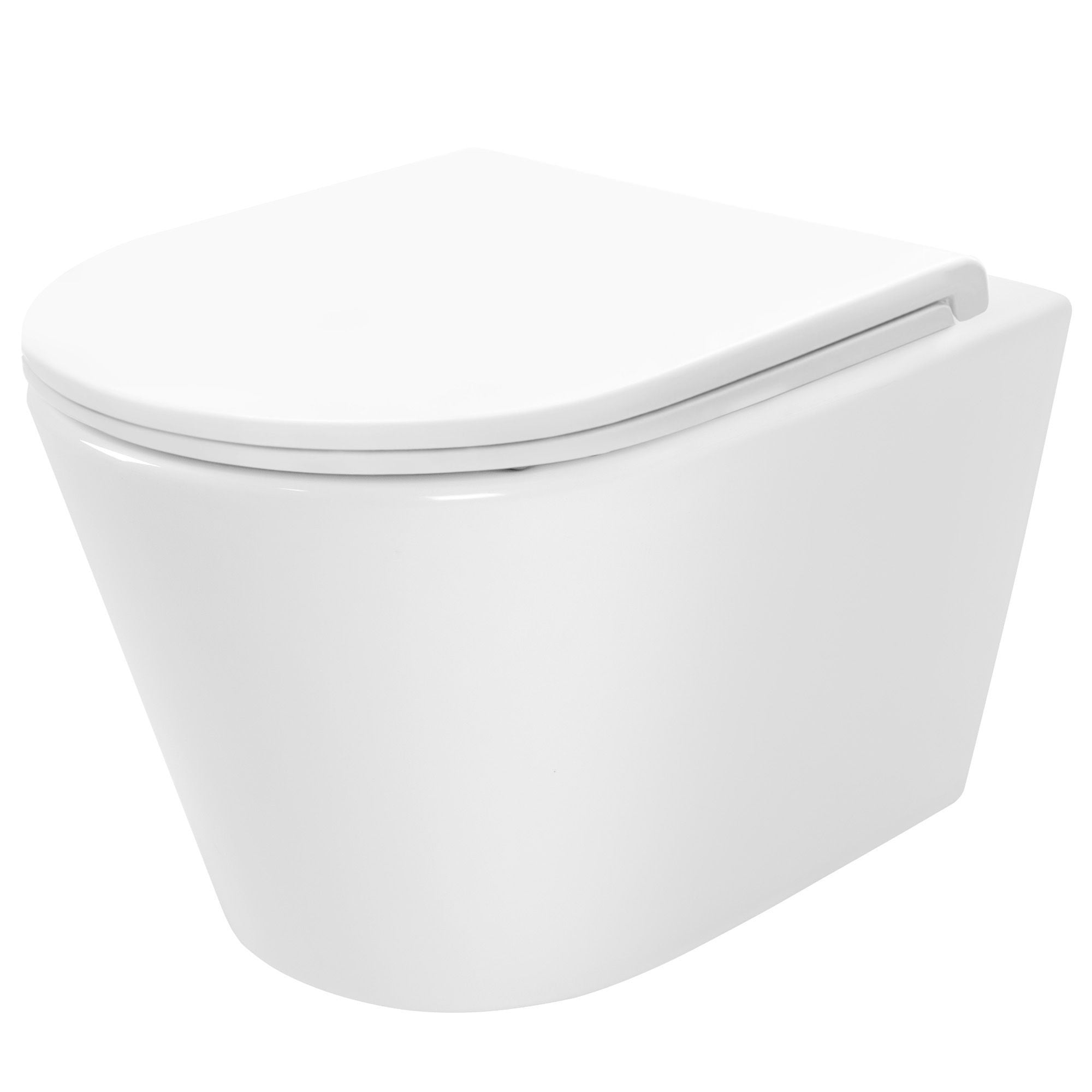 Rea Tito vas wc cu capac soft-close agăţat fără margine alb lucios REA-C6800