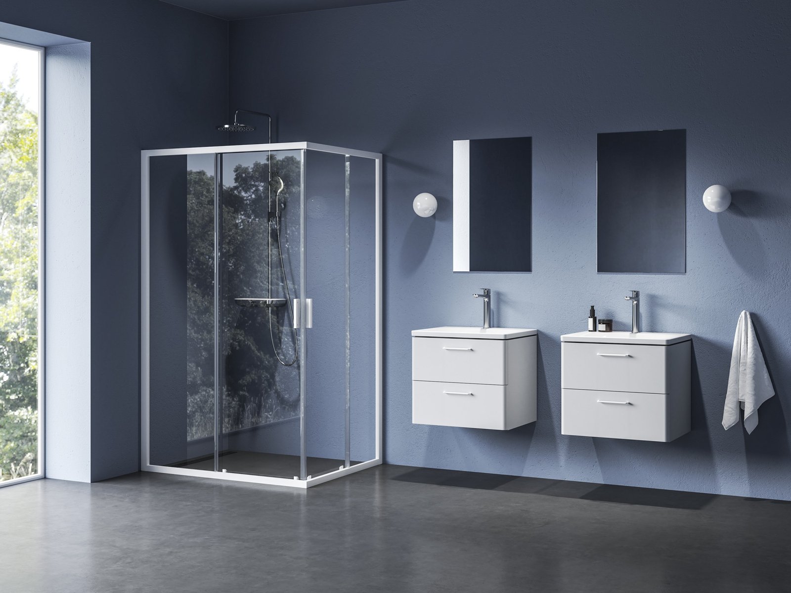 Ravak Blix II uși de duș 110 cm culisantă alb mat/sticlă transparentă 1XMD0E00Z1