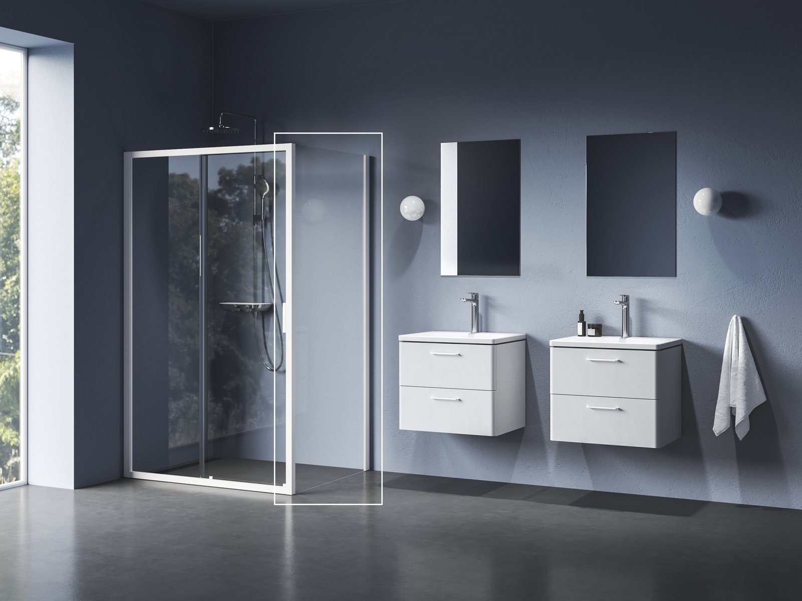 Ravak Blix II perete de duș 100 cm alb mat/sticla transparentă 9BMA0E00Z1