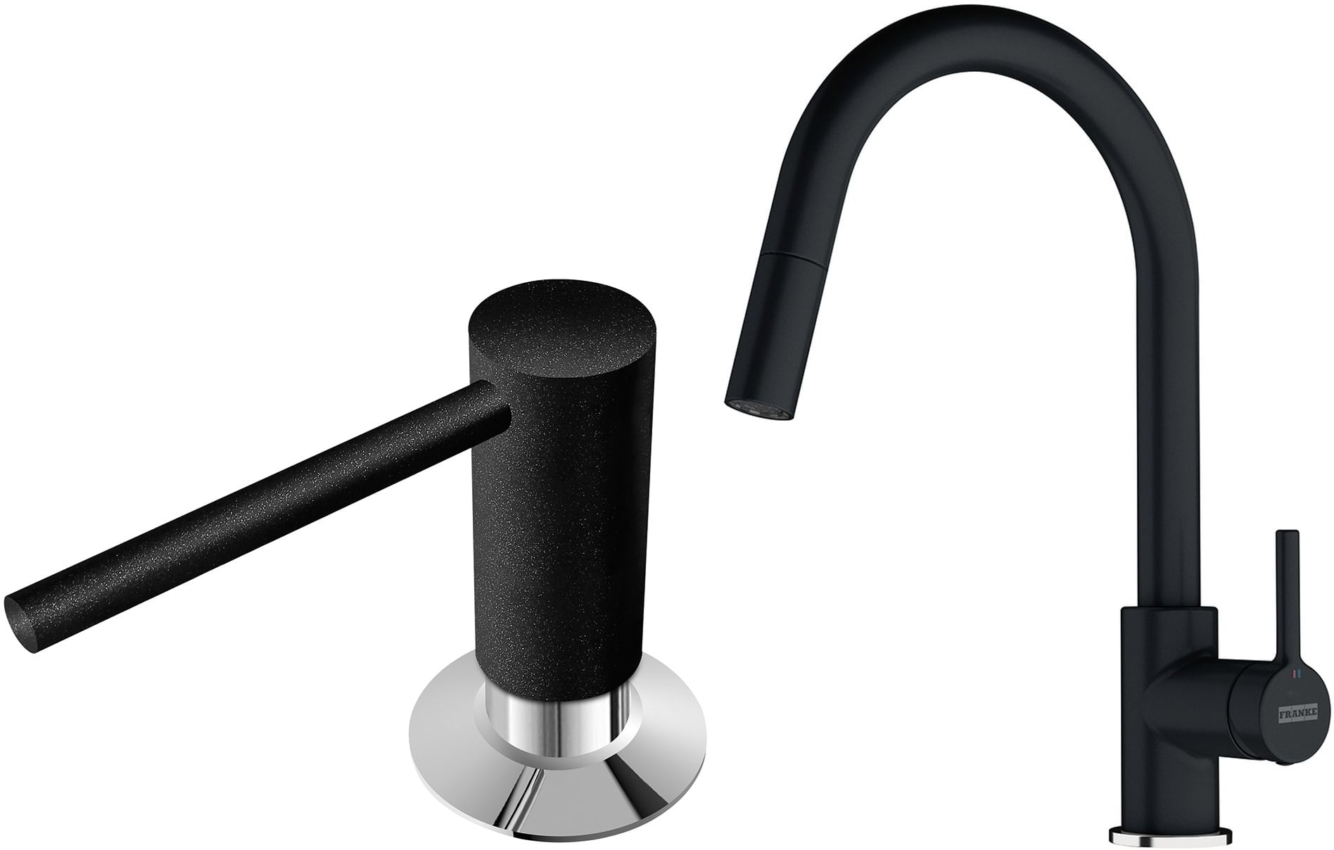 Set baterie bucătărie Franke Lina 115.0626.055, dozator de lichid Franke Comfort 119.0578.743