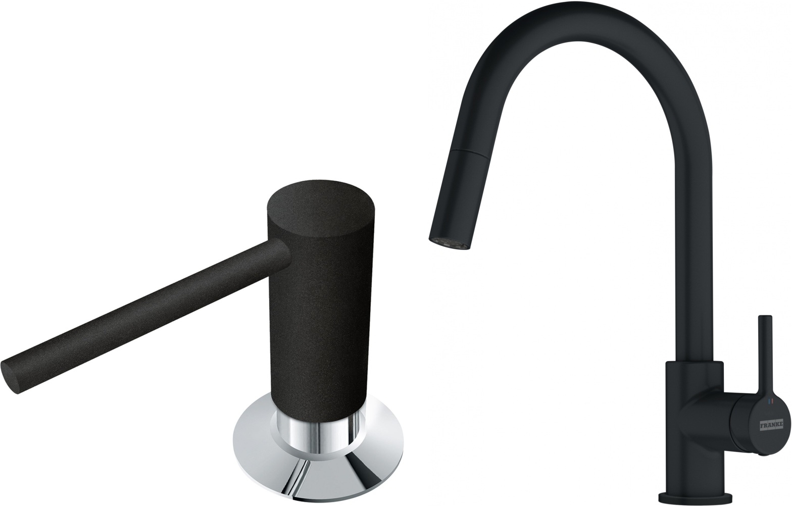 Set baterie bucătărie Franke Lina 115.0626.053, dozator de lichid Franke Comfort 112.0652.763