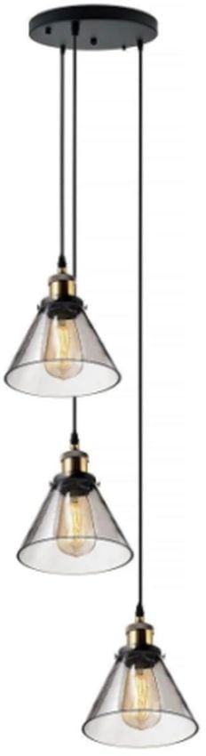 Altavola Design New York Loft lampă suspendată 3x40 W alamă-fumuriu LA034/CO3_smoky