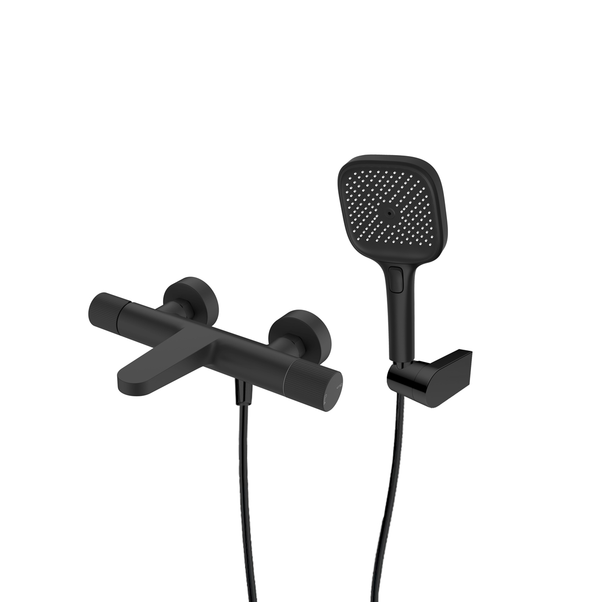 Set baterie cadă-duș Ksuro 02 13008030, duș de mână Ksuro 02 One Click 16004030, 37200300, 19001030