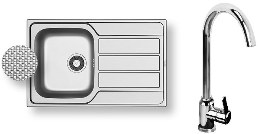 Pyramis Athena chiuveta cu baterie oțel/crom 100 180 101L