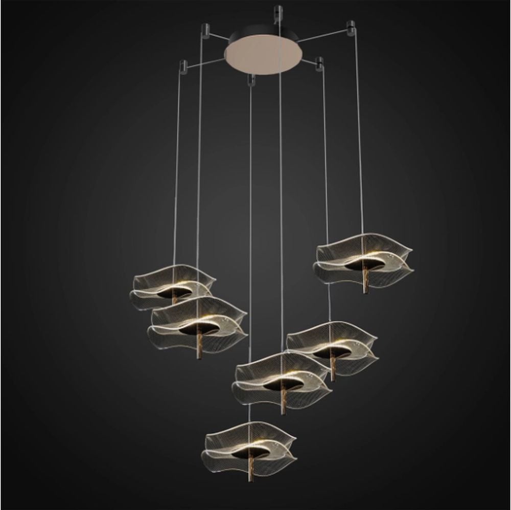 Altavola Design Mariposa lampă suspendată 6x36 W transparent-aur roz LA102/CO6