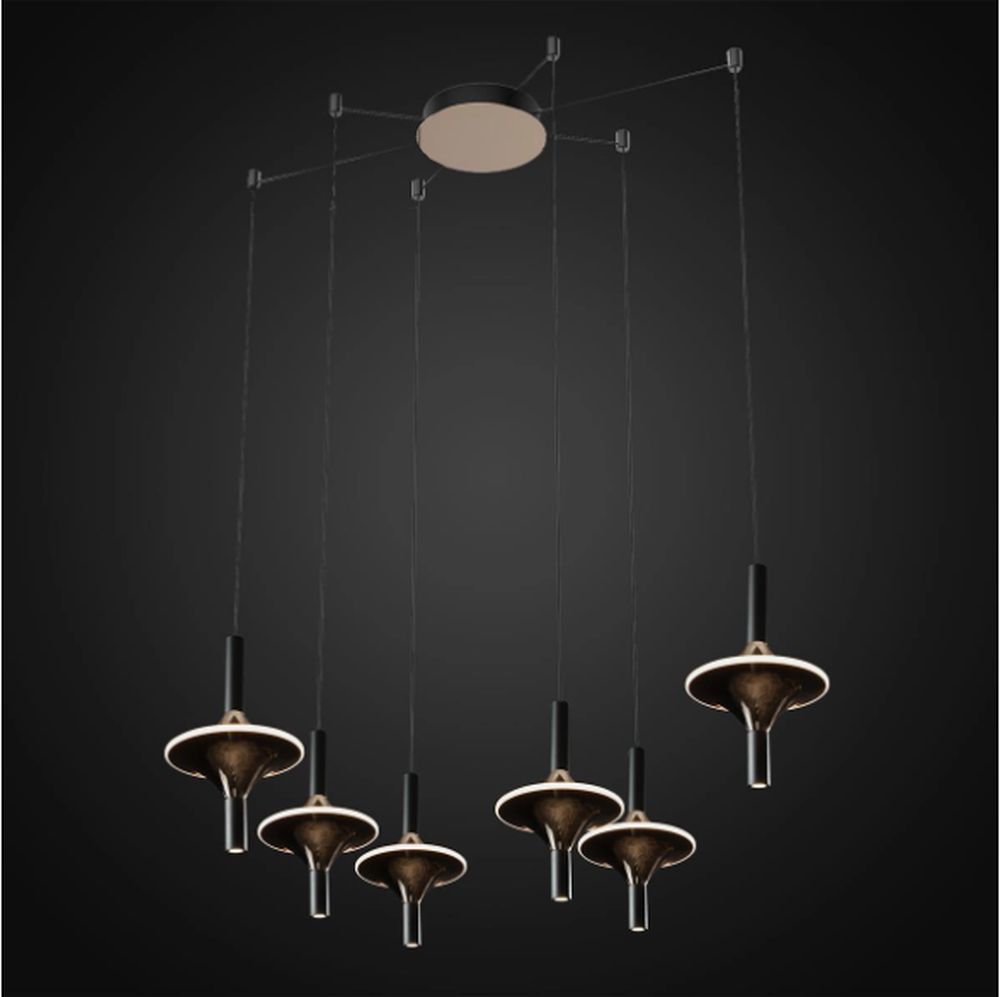 Altavola Design Spinoza lampă suspendată 6x54 W transparent-auriu LA120/CO6