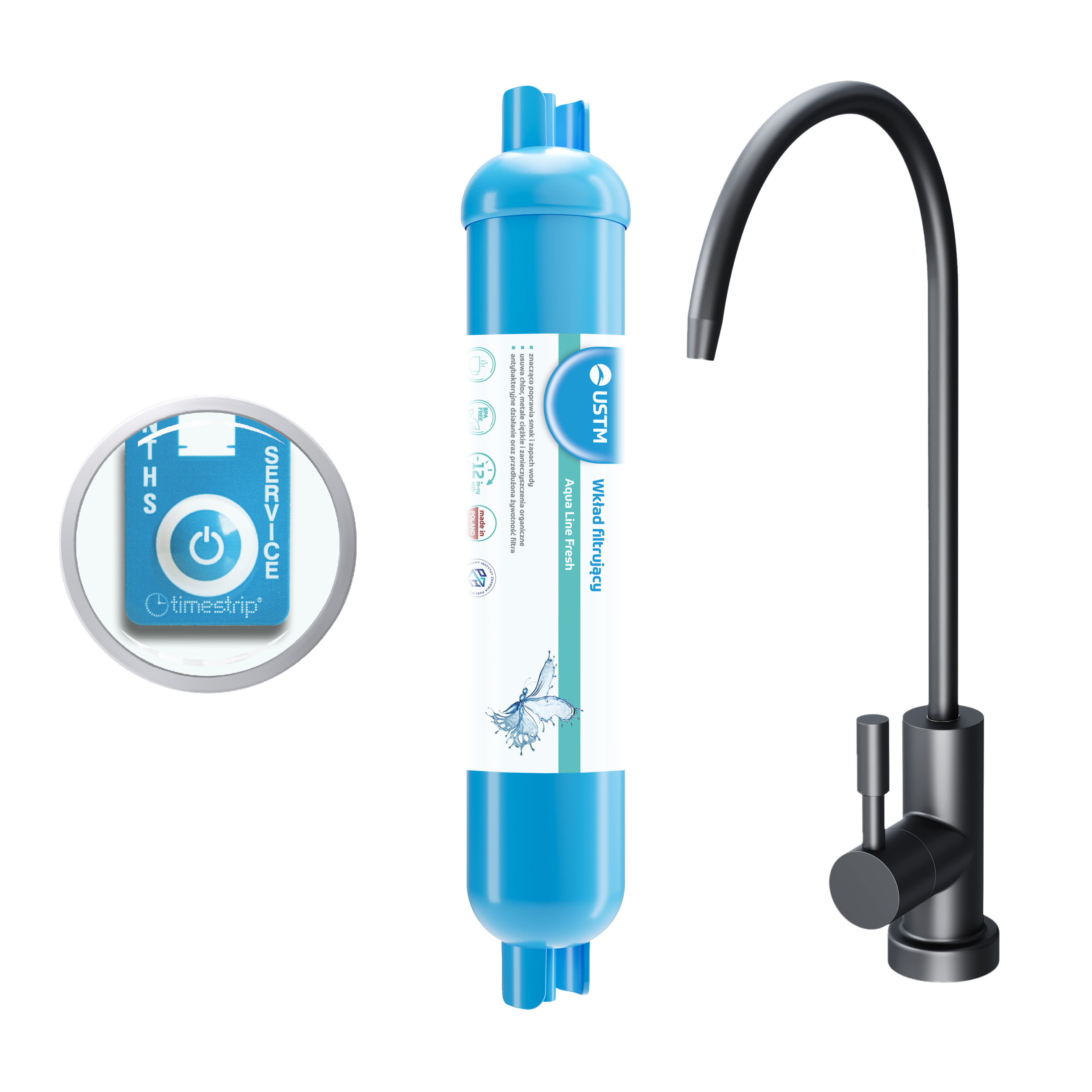 USTM Aqua Line filtru sub chiuvetă AQUALINEFRESHBLACKSTYLE