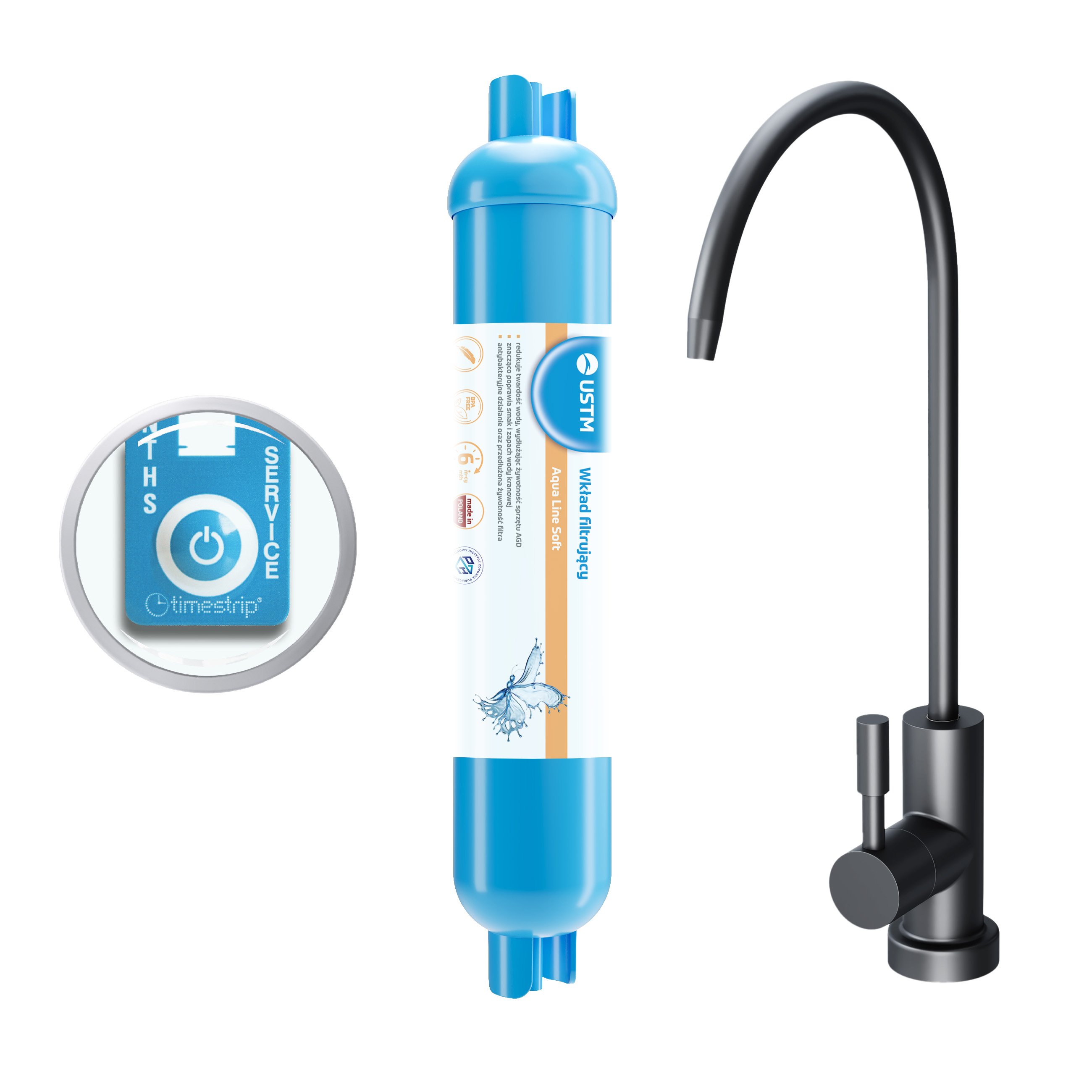 USTM Aqua Line filtru sub chiuvetă AQUALINESOFTBLACKSTYLE