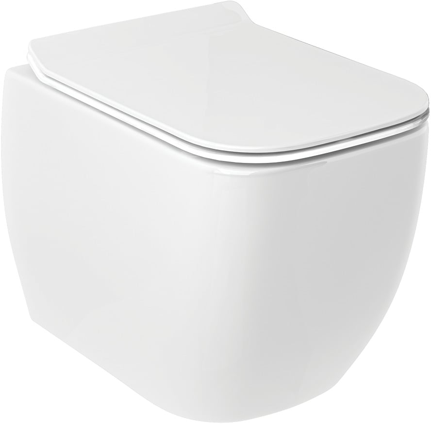 Kludi Resa C vas wc agăţat fără margine cu spălare turbionară alb lucios 28WCW0243