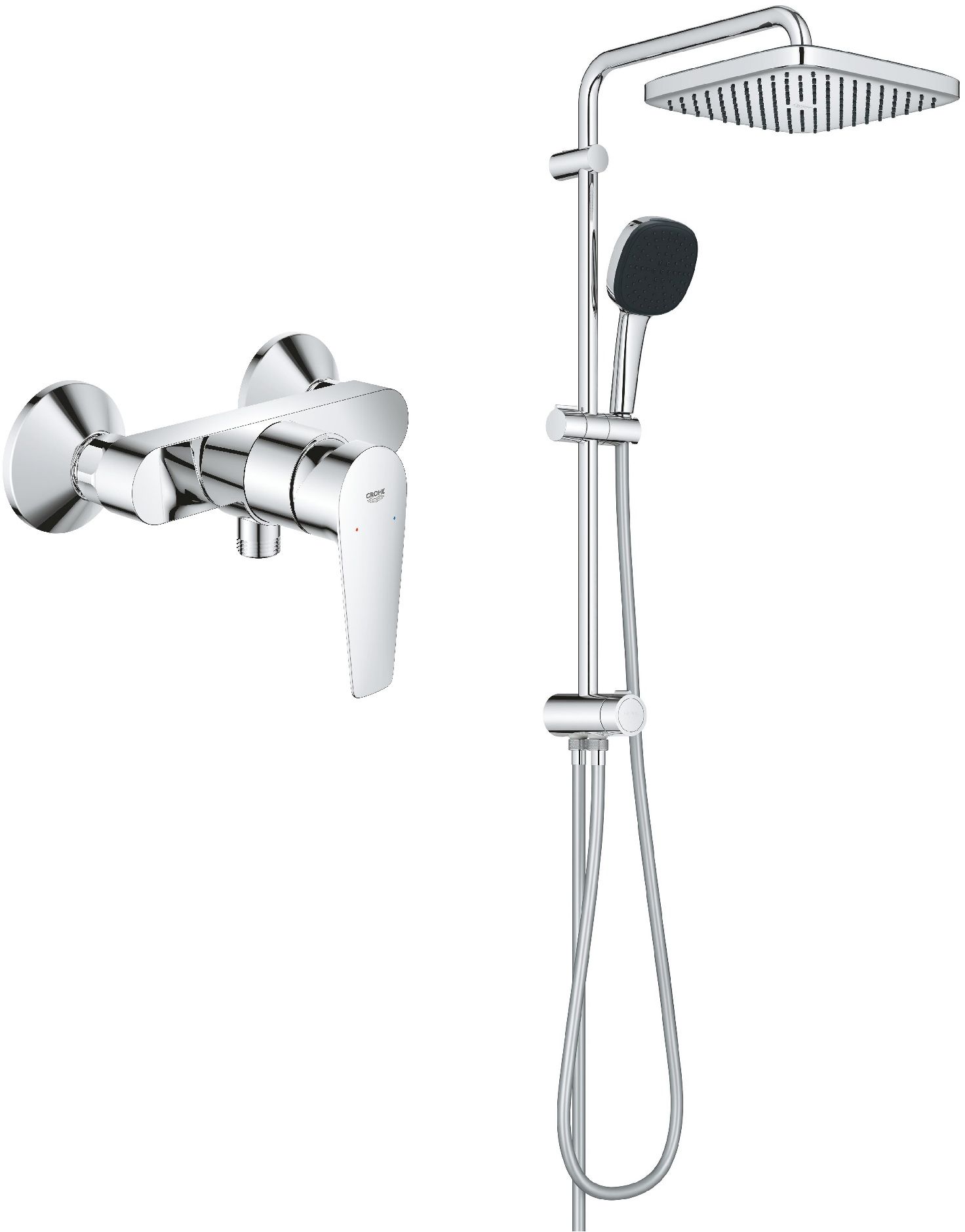Set set de duș Grohe Vitalio Comfort 26698001, baterie de duș Grohe Start Edge 24197001