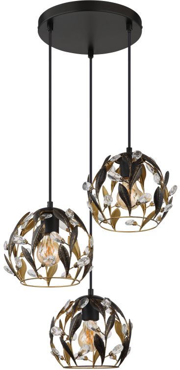 Globo Lighting Mika lampă suspendată 3x40 W negru 15759-3HR