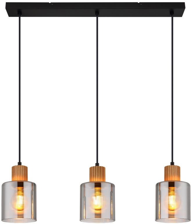 Globo Lighting Aleidis lampă suspendată 3x25 W negru-fumuriu 15768-3