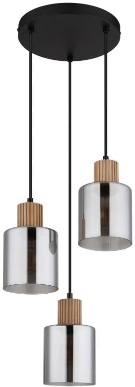 Globo Lighting Aleidis lampă suspendată 3x25 W negru-fumuriu 15768-3H
