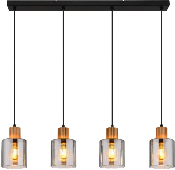 Globo Lighting Aleidis lampă suspendată 4x25 W negru-fumuriu 15768-4