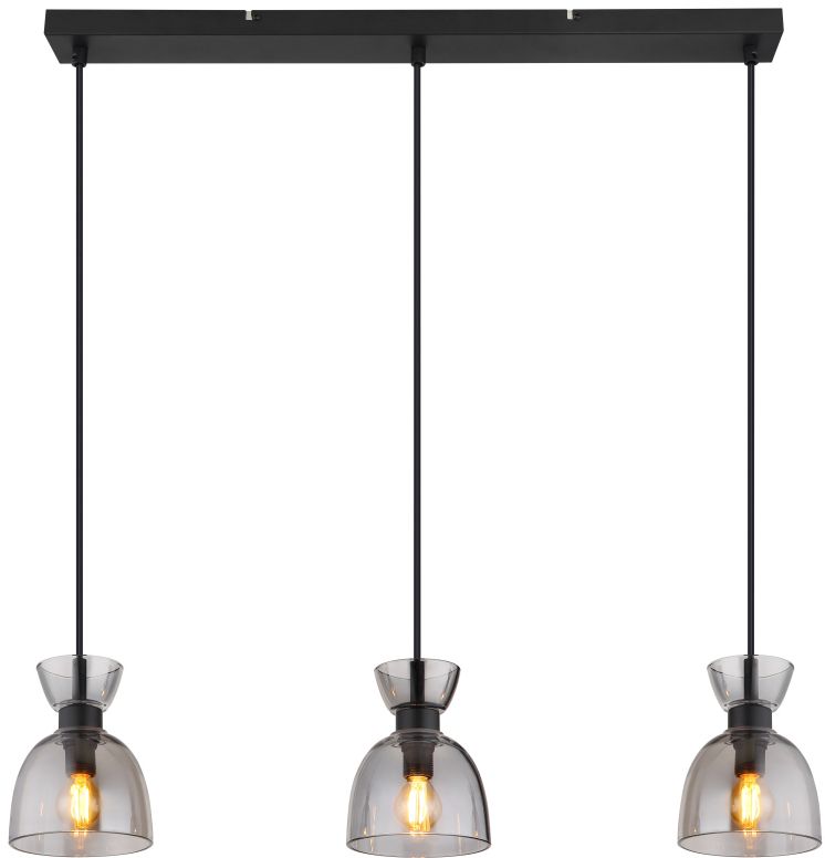 Globo Lighting Massey lampă suspendată 3x40 W negru-fumuriu 15769S-3