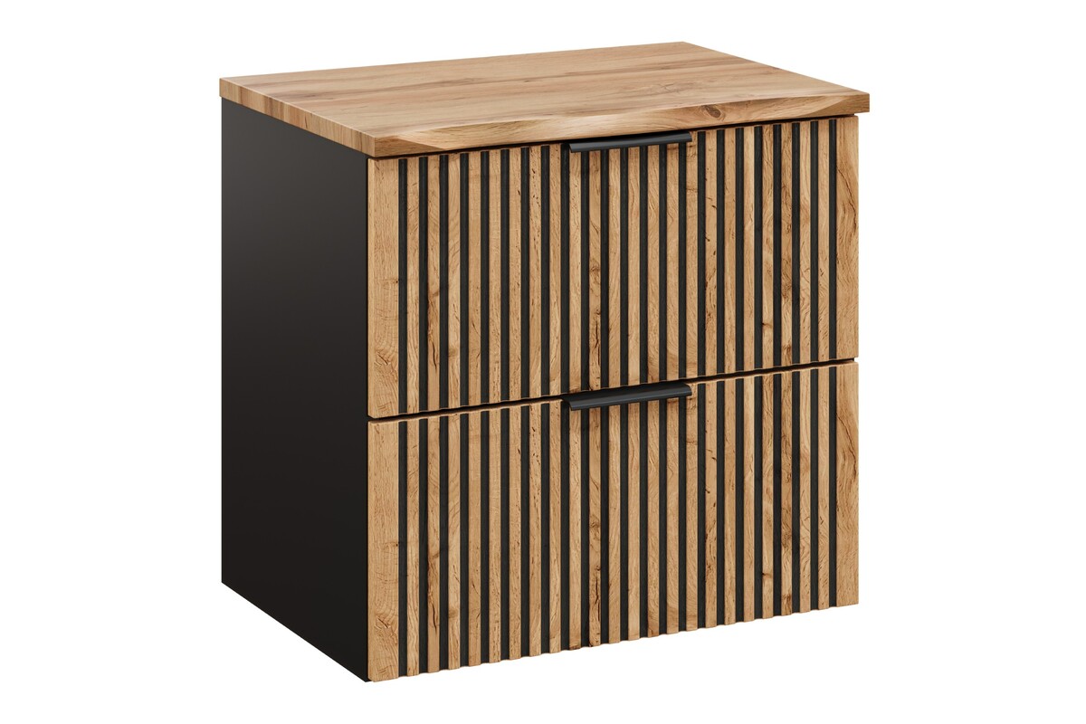 Set dulap Comad Xilo XILO BLACK WOTAN 82-60-D-2S, blat Comad Nature Wotan NATURE WOTAN 89-60-46 M