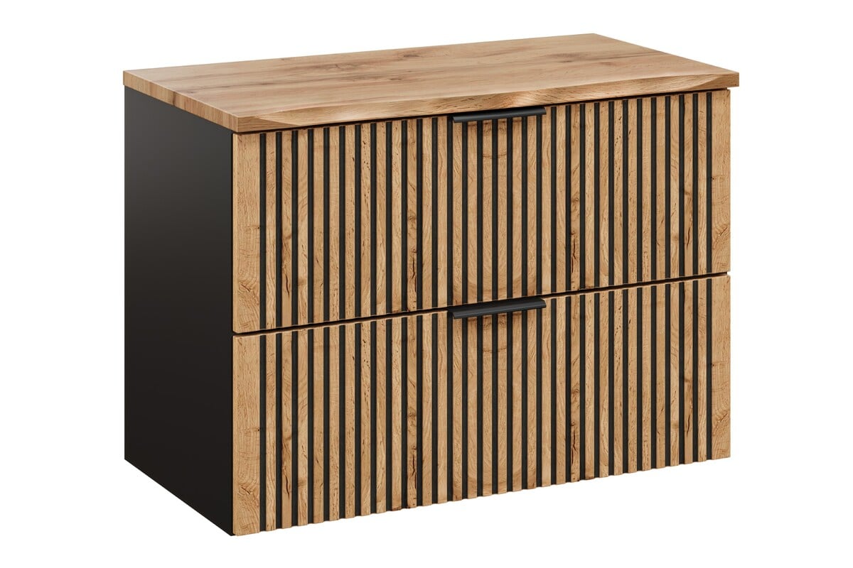 Set dulap Comad Xilo XILO BLACK WOTAN 82-80-D-2S, blat Comad Nature Wotan NATURE WOTAN 89-80-46 M