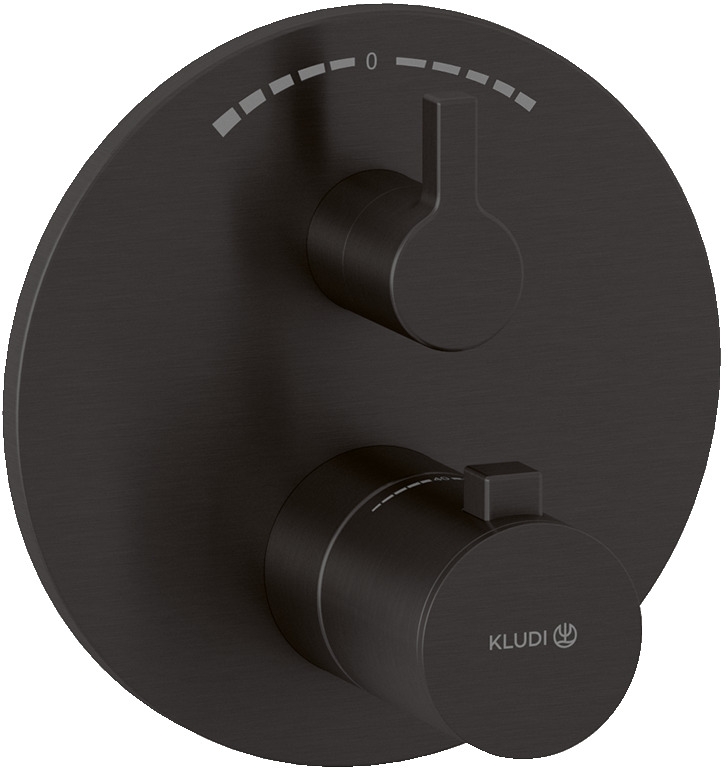 Kludi Nova Fonte Puristic baterie cadă-duș ascuns cu termostat negru 20810N215