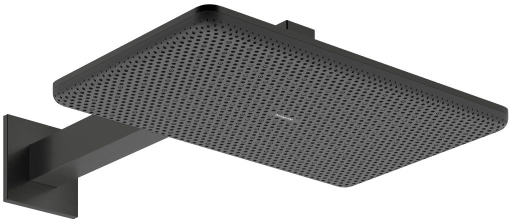 Hansgrohe Raindance Alive Q cap de duș cu braț 34.3x21.4 cm dreptunghiular negru 24551340