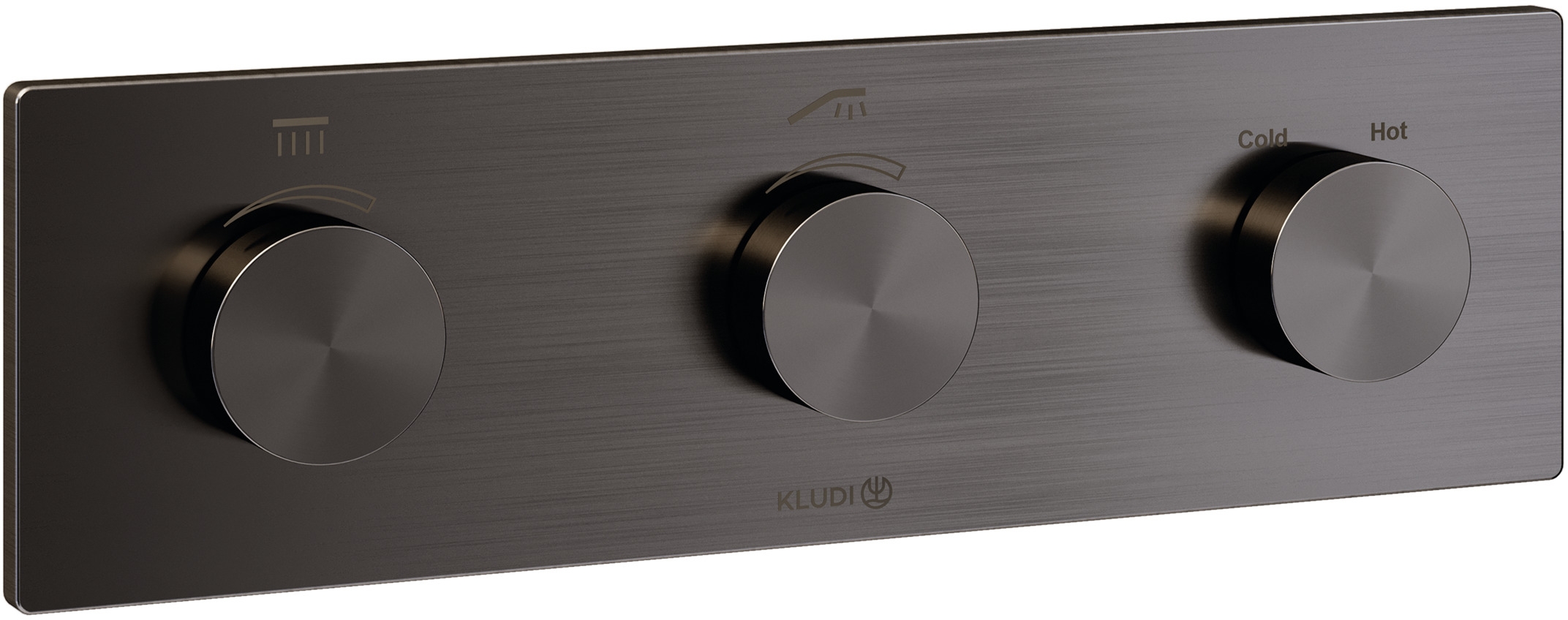 Kludi Pushtronic baterie cadă-duș ascuns cu termostat negru 38300N2-00