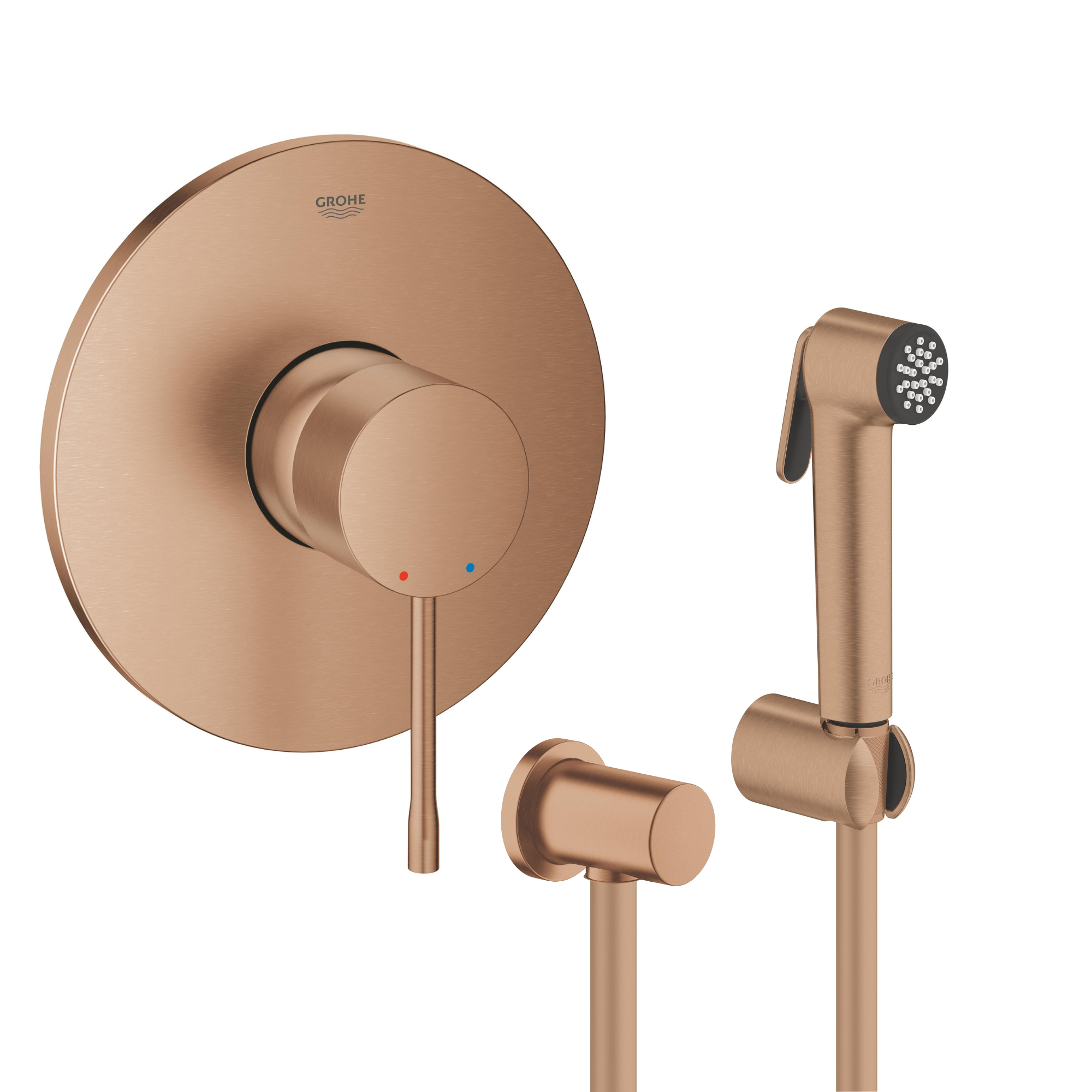 Set baterie de duș Grohe Essence 24057DL1, set cap de bideu Grohe Tempesta 27513DL1, 27057DL0
