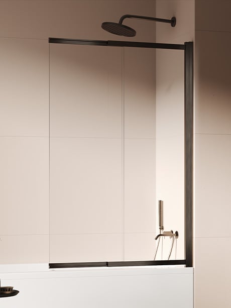 New Trendy Sensi paravan cadă 100 cm două piese periat/sticlă transparentă P-0265