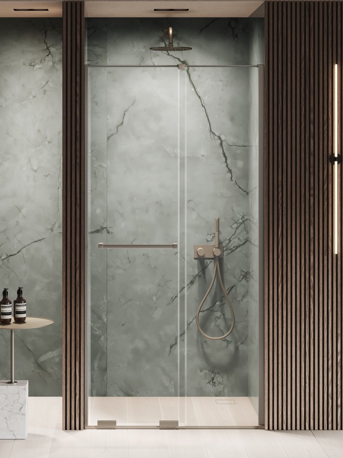 New Trendy Smart Gunmetal Brushed uși de duș 140 cm culisantă gunmetal periat/sticlă transparentă EXK-7828