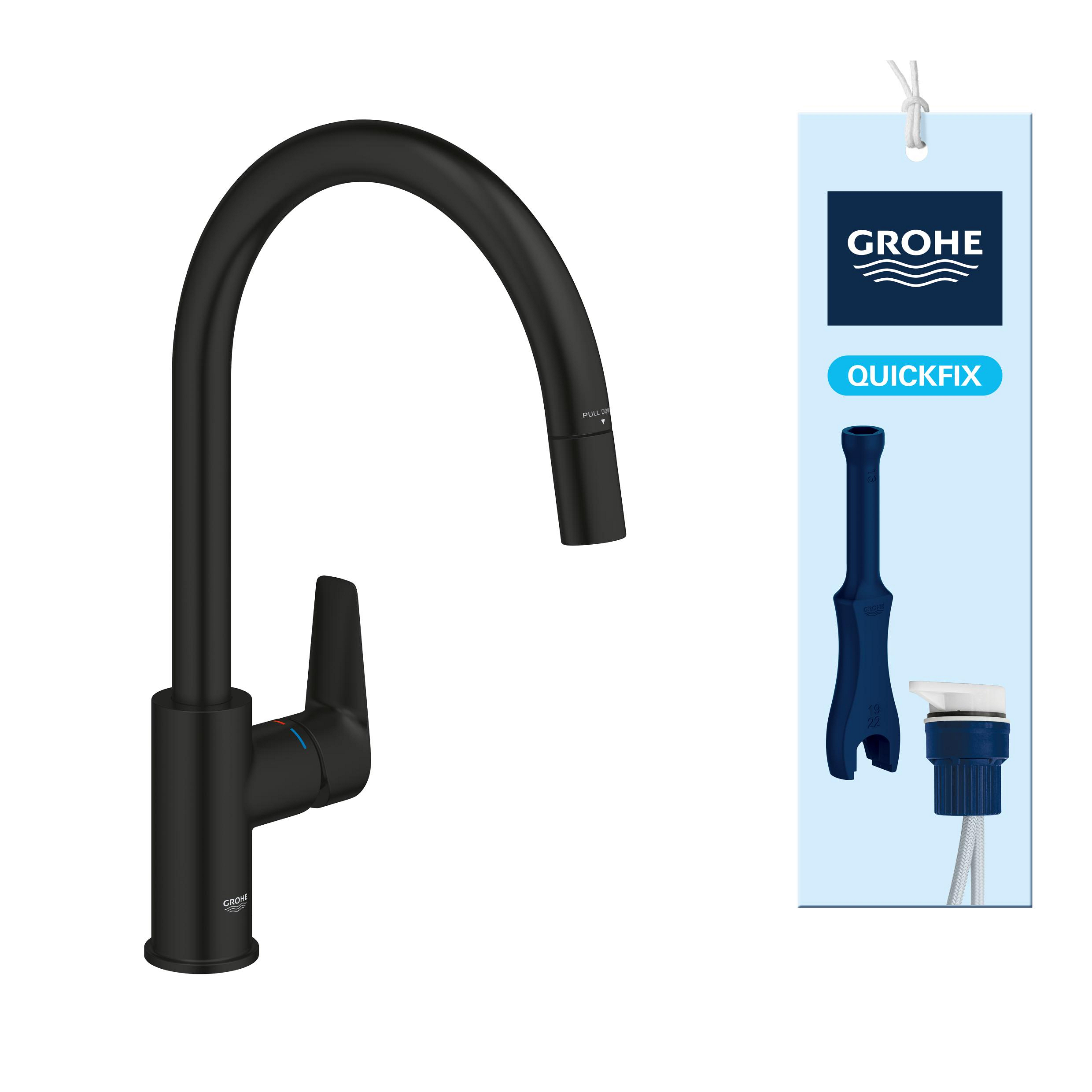 Grohe Start Edge baterie bucătărie pe picior negru 305502430