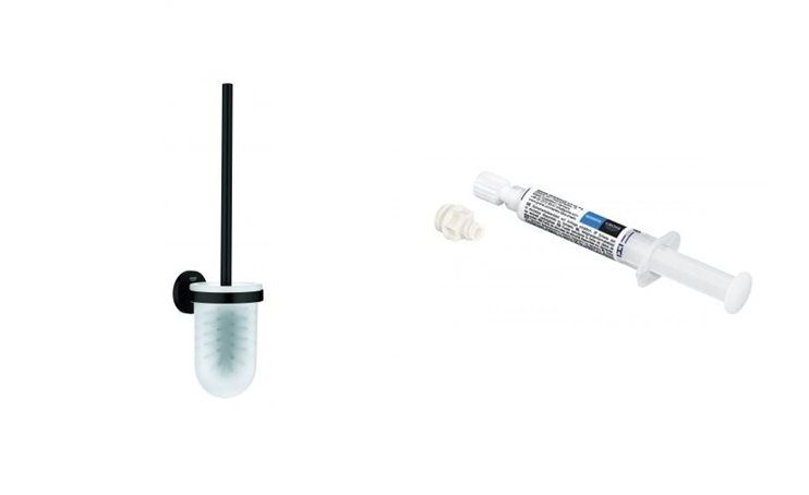 Set perie de toaletă Grohe Start 411852430, adeziv Grohe QuickGlue 41127000